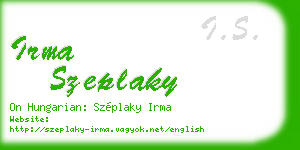 irma szeplaky business card